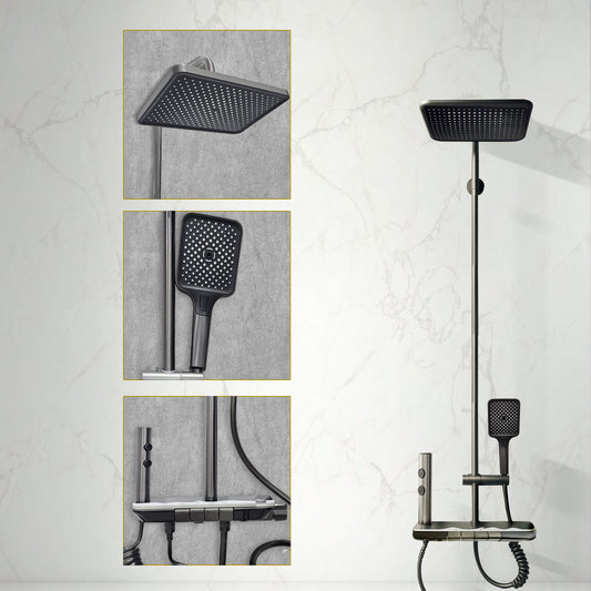 Luxurware AURA - BRASS Smart Shower System – 4 Flow Modes, LED Lighting, Digital Controls, Overhead & Hand Shower, Dual-Mode Water Spray Faucet