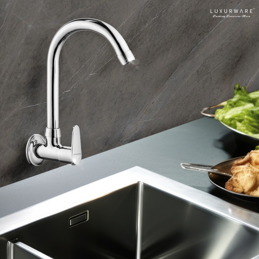 VIVO Sink Cock Long Neck | Premium Brass Body & Stainless Steel Head
