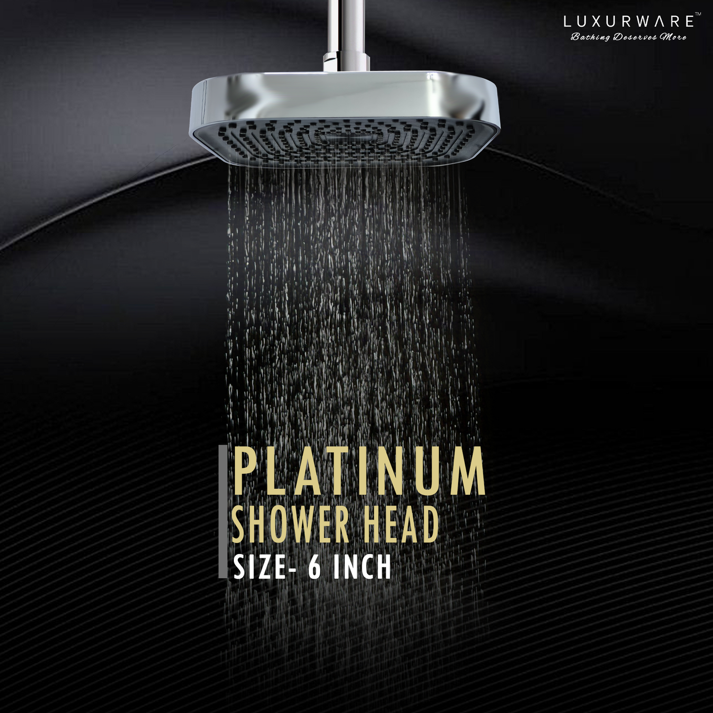 LUXURWARE Platinum Shower Head (6-Inch) abs premium