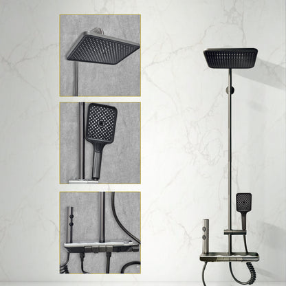 Luxurware AURA - BRASS Smart Shower System – 4 Flow Modes, LED Lighting, Digital Controls, Overhead & Hand Shower, Dual-Mode Water Spray Faucet