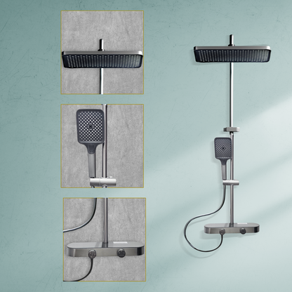 Luxurware BLAZE – Sleek Matte Black Overhead & Hand Shower System