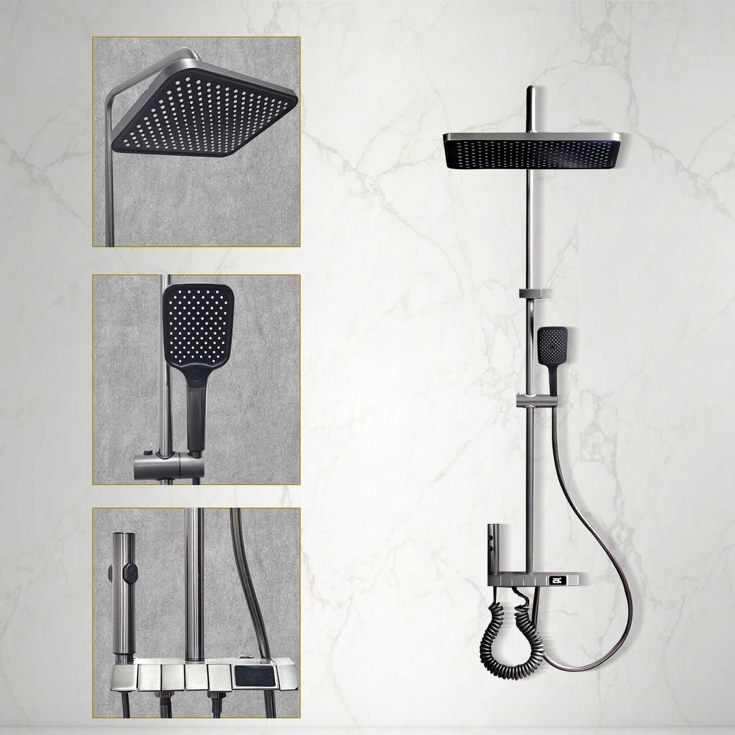 Luxurware MIST – Compact Digital Shower System with Smart Display & Streamlined Design