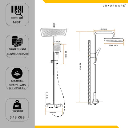 Luxurware MIST – Compact Digital Shower System with Smart Display & Streamlined Design