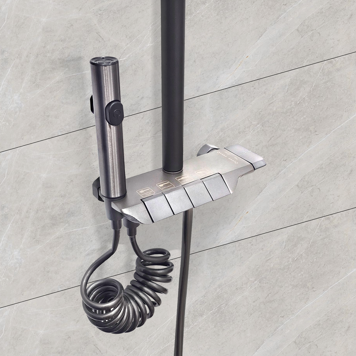 Luxurware SPLASH – Designer Shower System with Wide Rainfall Head, Smart Controls & Triple Outlet Function