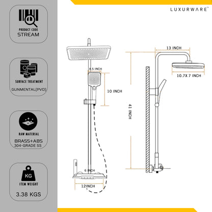 Luxurware STREAM – Advanced Shower System with Smart Control & Dual Water Outlets