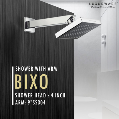 BIXO Shower  4 inch Shower head with 9 inch SS 304 Arm